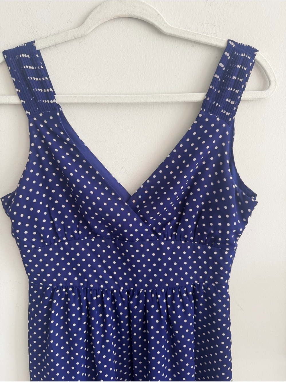 GAP Navy White Polka Dot Fit and Flare Sleeveless Mini Dress size 6‎ - Picture 4 of 6